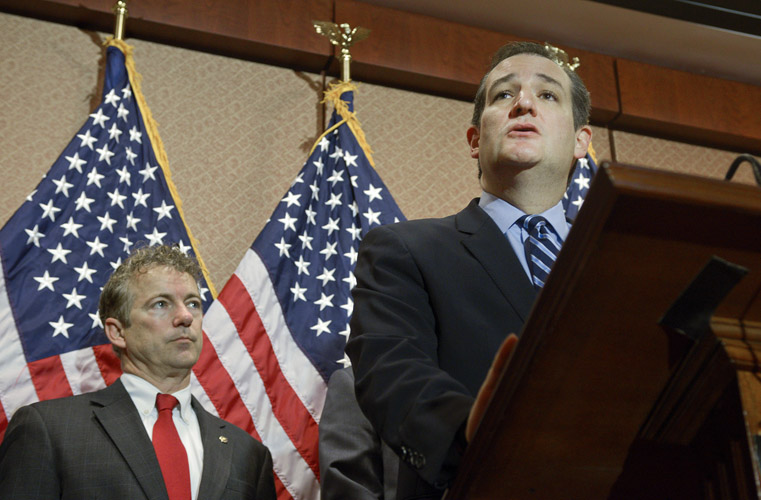 In the lead-up to election season, one aspect of life in the Capitol for legislators is that sometimes they may have to work together with their opponents. Seeking to build a bipartisan coalition behind her military justice reform bill, Democratic Sen. Kirsten Gillibrand enlisted the support of Paul and Cruz. They both attend a press conference in support of the bill and call on other senators to pass it.