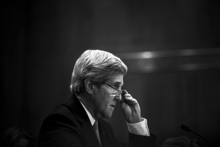 Secretary of State John Kerry briefs the Senate Foreign Relations Committee on the State Department's requested budget for fiscal year 2016. Senators take the opportunity to press Kerry on what diplomatic efforts the State Department is pursuing regarding the crisis in Ukraine and against the Islamic State in the Middle East.